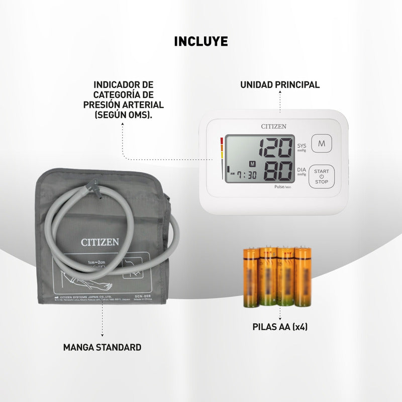 Monitor De Presión Arterial Digital De Brazo Automático Citizen Chu-304 Blanco