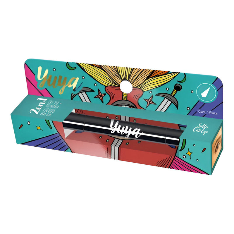 Delineador Líquido 2 En 1 Con Estampado Cat Eye De Yuya Negro