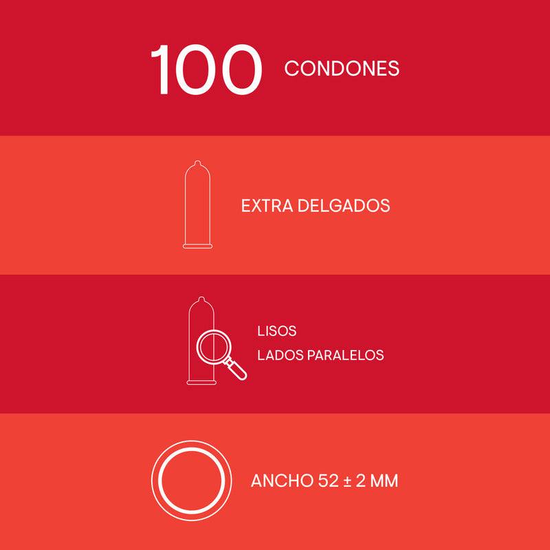 Playboy - 100 Condones Lubricados Extra Sensibles