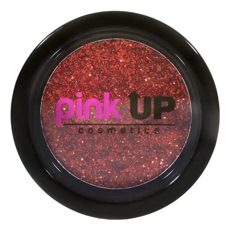 Pink Up, Glitter Compacto, Alta Adherencia, Textura Suave Sombra Hot Red