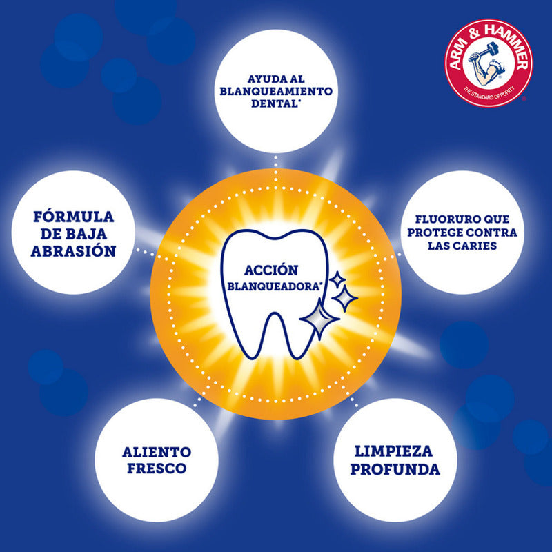 Arm & Hammer Pasta Dental Advance White Complete 121 G. Acción Blanqueadora Que Remueve Las Manchas, Con Bicarbonato De Sodio Y Peróxido. Aliento Fresco Duradero, Sabor Menta