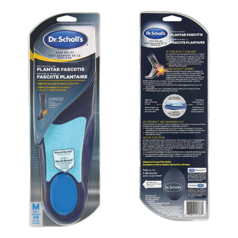 Plantillas Dr Scholl Fascitis Plantar Hombre Dolor Tamaño De La Plantilla 8-13