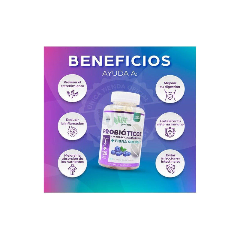 Just Probióticos Lactobacilos Suplemento Arándano 120 Gomas Arándano