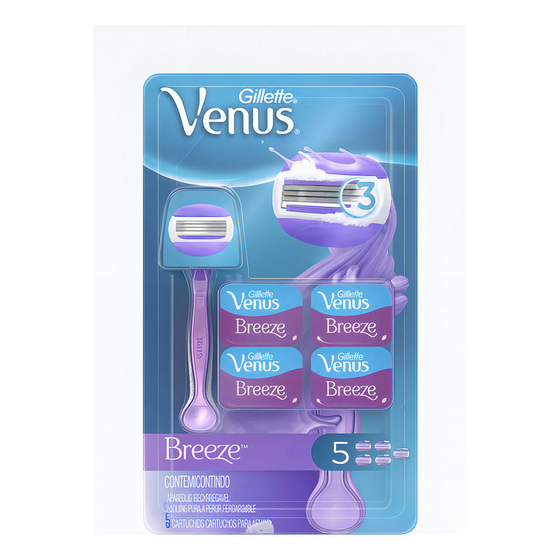 Rastrillo Gillette Venus Mujer 5 Cartuchos Y 1 Rastrillo