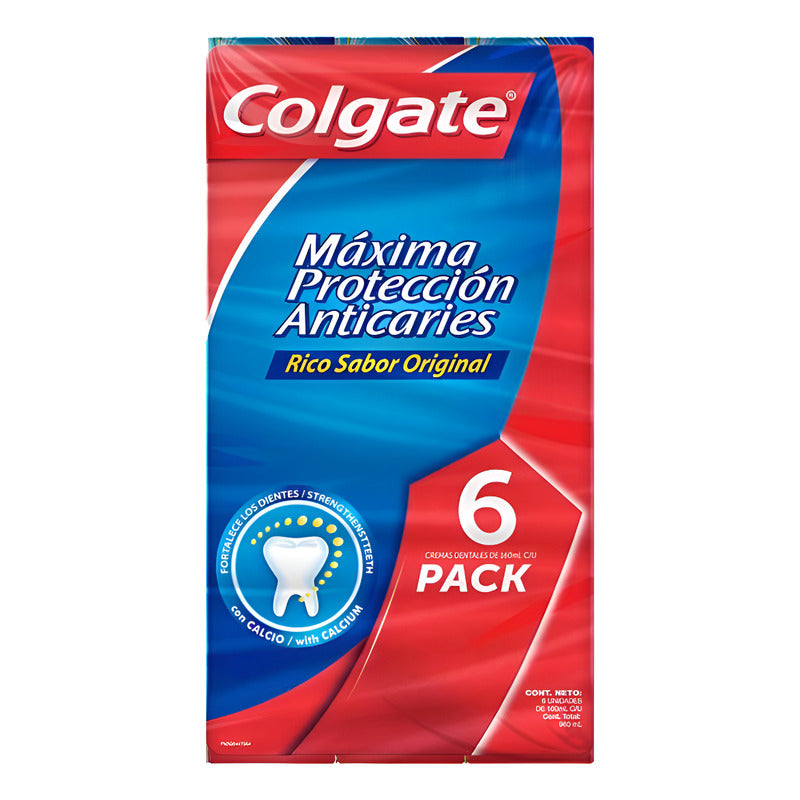 Colgate Original Maxima Protección Anticaries 6pz De 160ml
