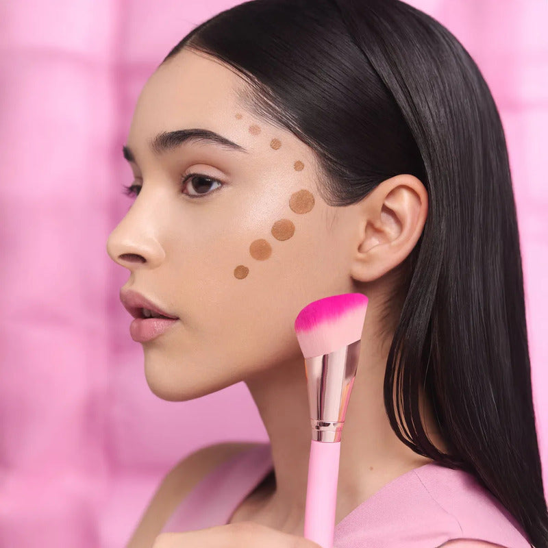 Set 12 Brochas Cosmetiquera Puffer Pink Up Edición Limitada Rosa