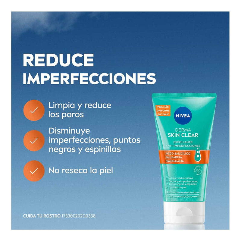 Exfoliante Anti-imperfecciones Derma Skin Clear 150ml Nivea Con Tendencia Al Acné Día/noche