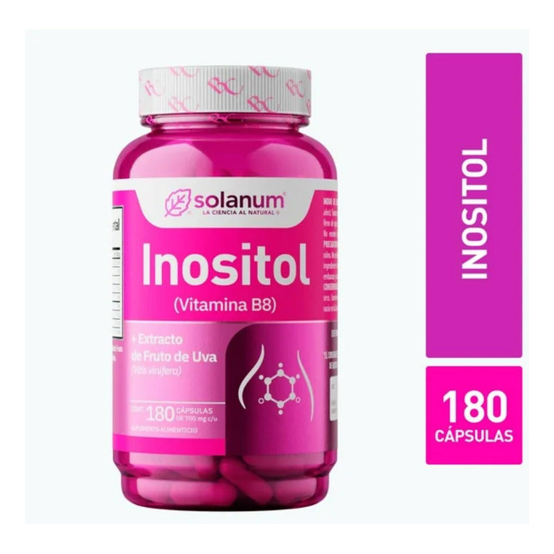Inositol Solanum Vitamina B8 180caps De 700mg C/u Sin Sabor