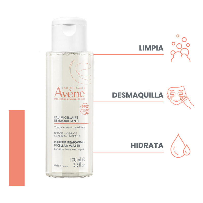Avène Agua Micelar Desmaquillante Facial 100ml Para Piel Sensible Y Seca