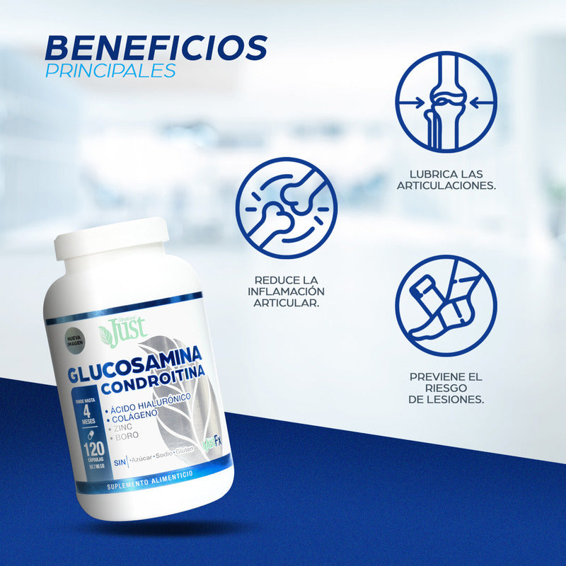 Suplemento Olnatura Just Justfx Glucosamina Condroitina Con Ácido Hialurónico Y Colágeno 120 Cápsulas Sin Sabor
