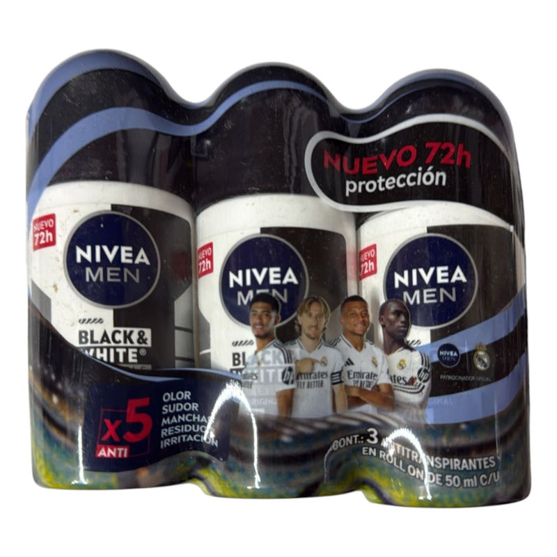 Nivea Desodorante Invisible Roll-on 3 Piezas 50ml C/u