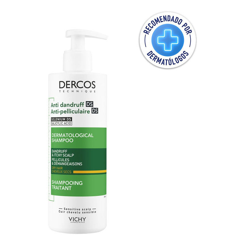 Vichy Dercos Shampoo Dermatológico Anticaspa Para Cabello Normal A Seco 390ml