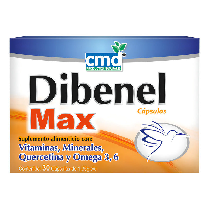 Dibenel Max Multivitaminico, Quercitina, Omega C/30 Cáps Cmd Sabor Capsulas Sin Sabor