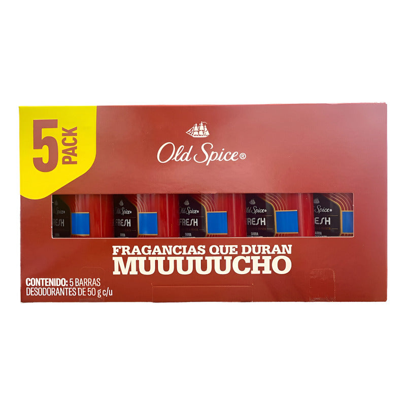 Desodorante Old Spice Fresh En Barra 5 Piezas De 50gr