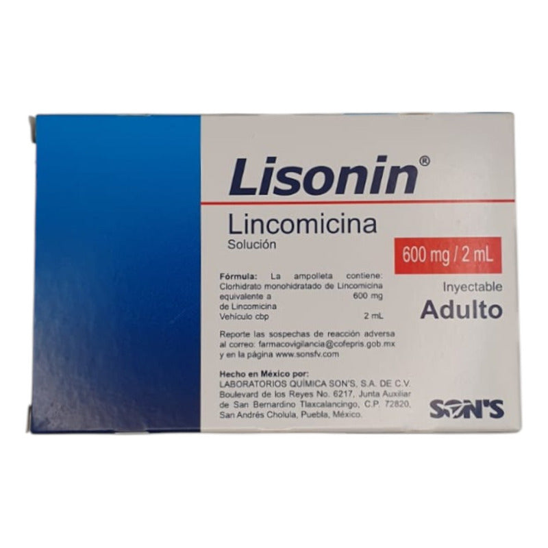 Lisonin Lincomicina600mg/2ml 6 Ampolletas De 2ml Adulto
