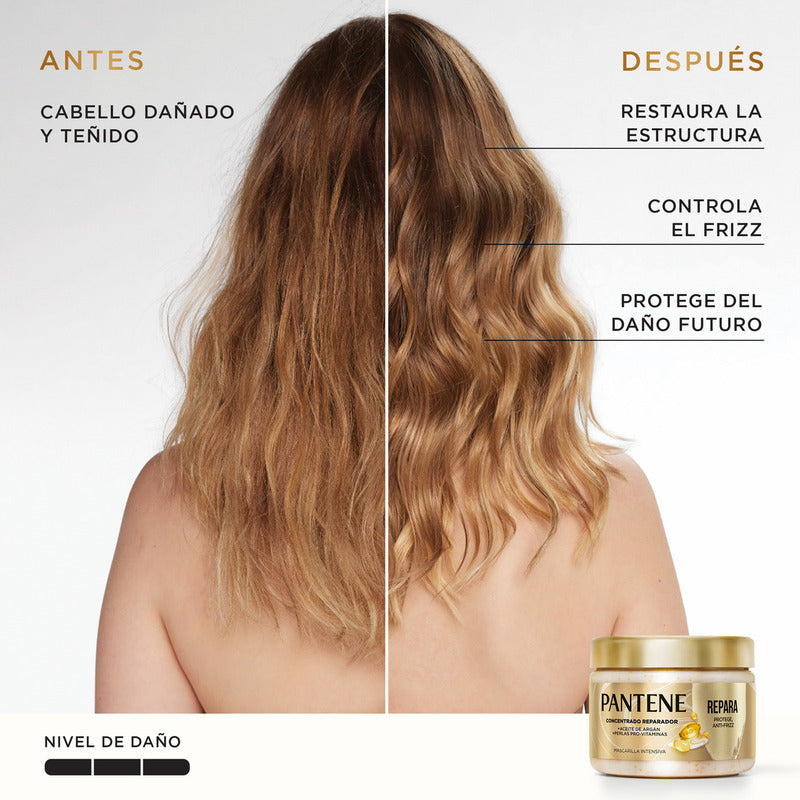 Mascarilla Para Cabello Pantene Repara, Protege Y Antifrizz Con Aceite De Argán 300 Ml
