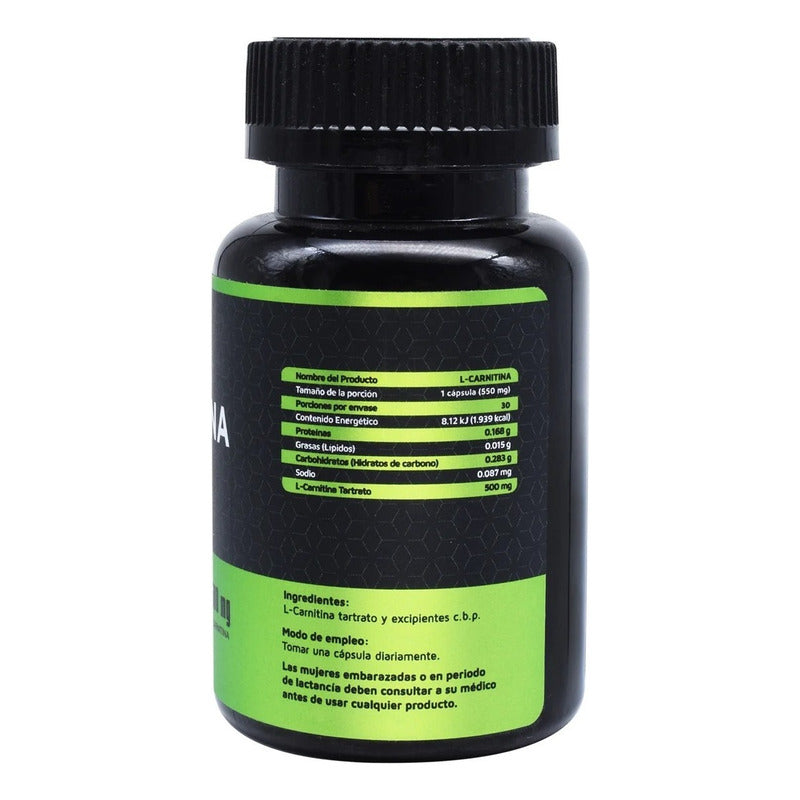 L-carnitina 500 Mg 30 Cápsulas High Power Sin Sabor