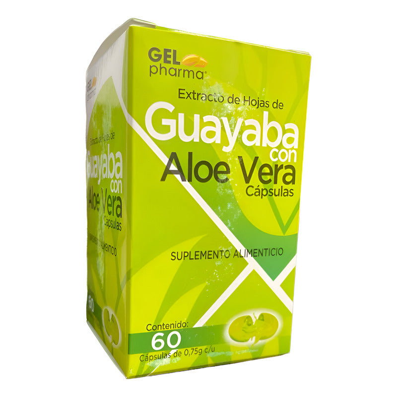 Suplemento Alimenticio Guayaba Con Aloe Vera 60 Cápsulas Sin Sabor