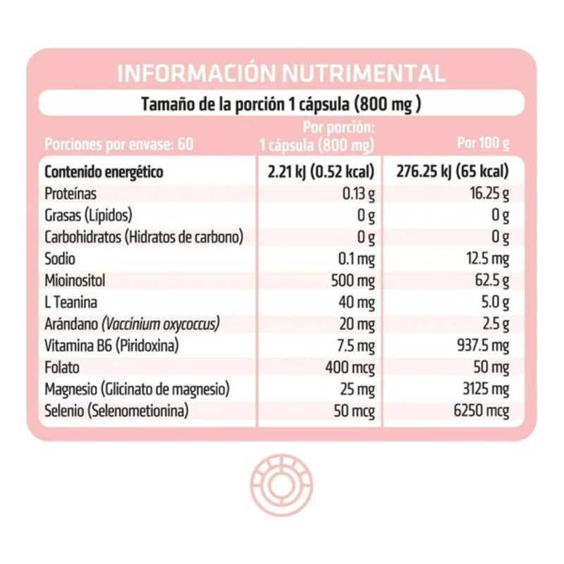 Inositol Healthaddiction 60 Cápsulas 800 Mg Sin Sabor