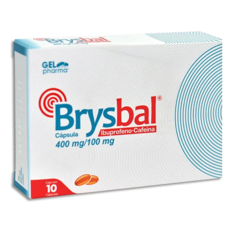 Brysbal Ibuprofeno-cafeína 400mg/100mg Con 10 Cápsulas