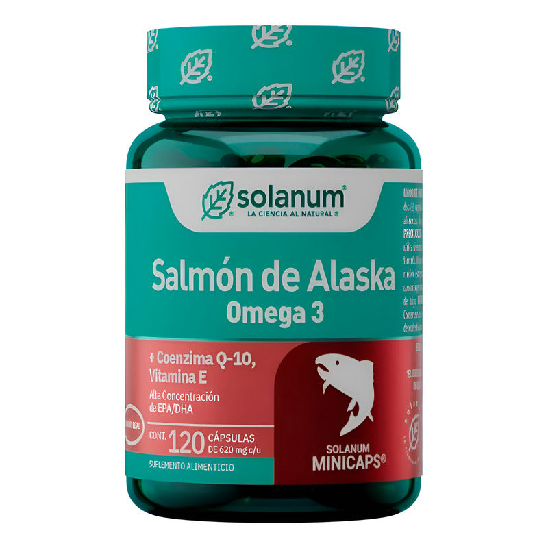 Solanum Minicaps Salmón De Alaska Omega 3 + Vita E 120 Caps Sin Sabor