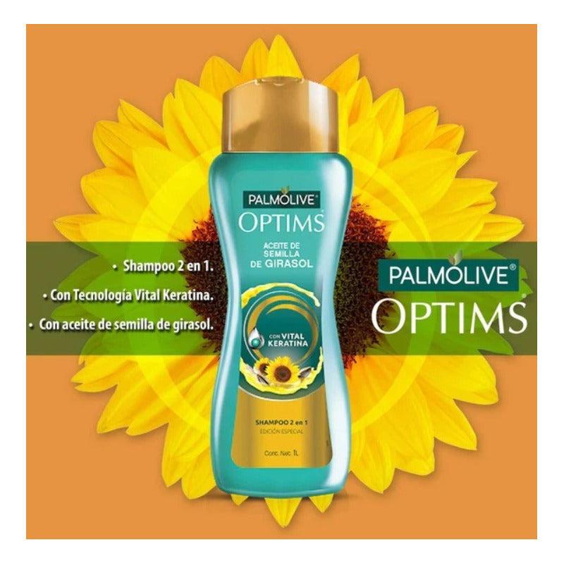 Shampoo Palmolive Optims Con Semilla De Girasol 1 L