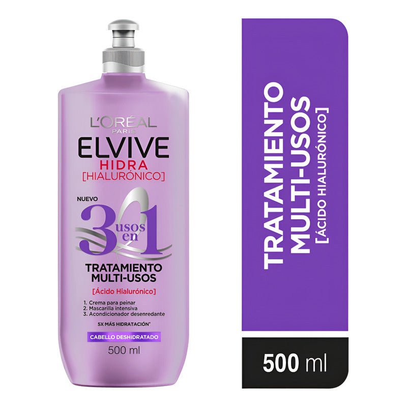 Elvive Hidra Hyaluronic 3en1 Tratamiento Multi Usos 500ml