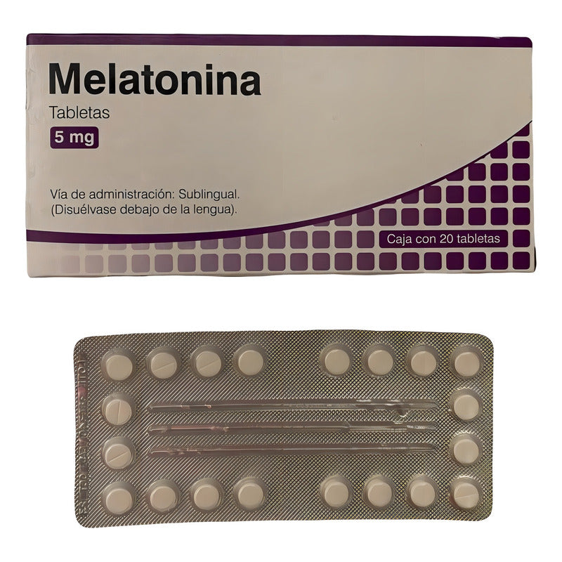 Melatonina Valeant 5 Mg 20 Tabs Sublingual Sabor Sin Sabor