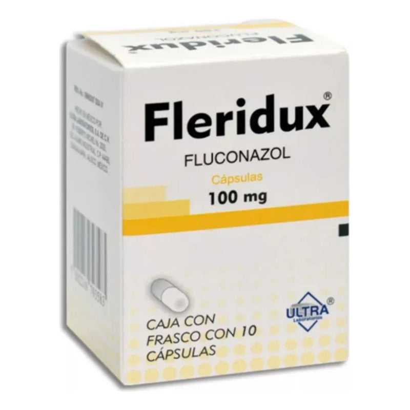 Fleridux Fluconazol Caja Con Frasco Con 10 Cápsulas, 100mg