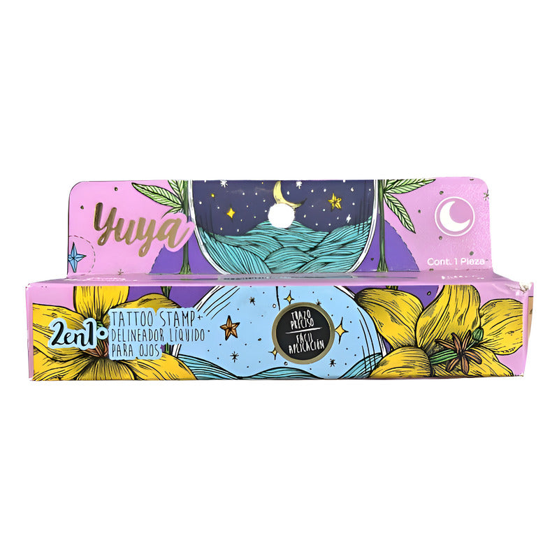 Super Promo Delineador Líquido Yuya Tattoo Stamp Luna Negro Mate