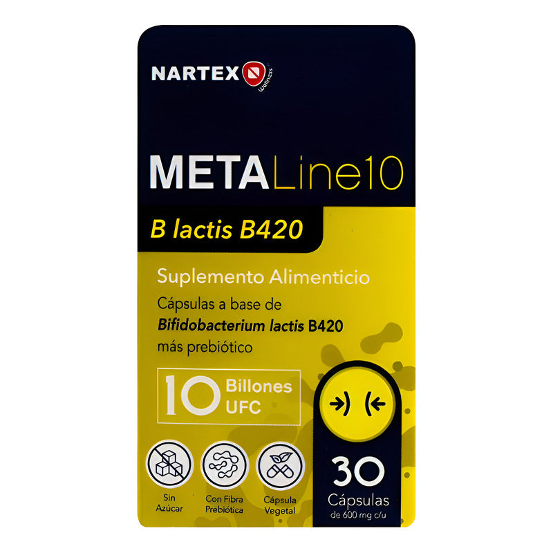 Meta Line10 Suplemento Alimenticio B Lactis B42030 Cápsulas Sin Sabor