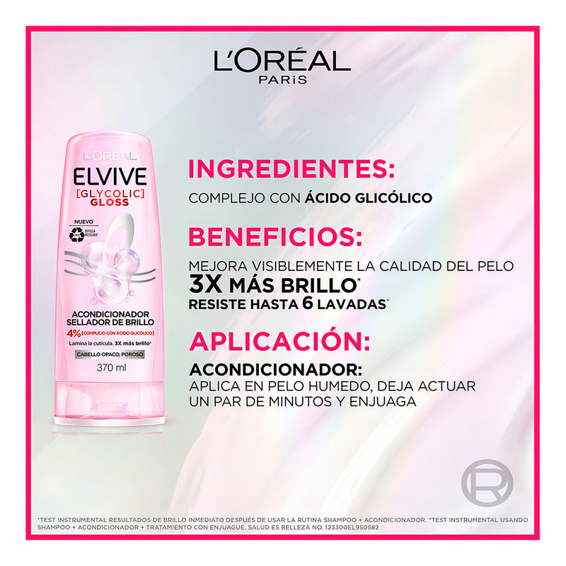 Acondicionador Elvive Loreal Gloss 370ml