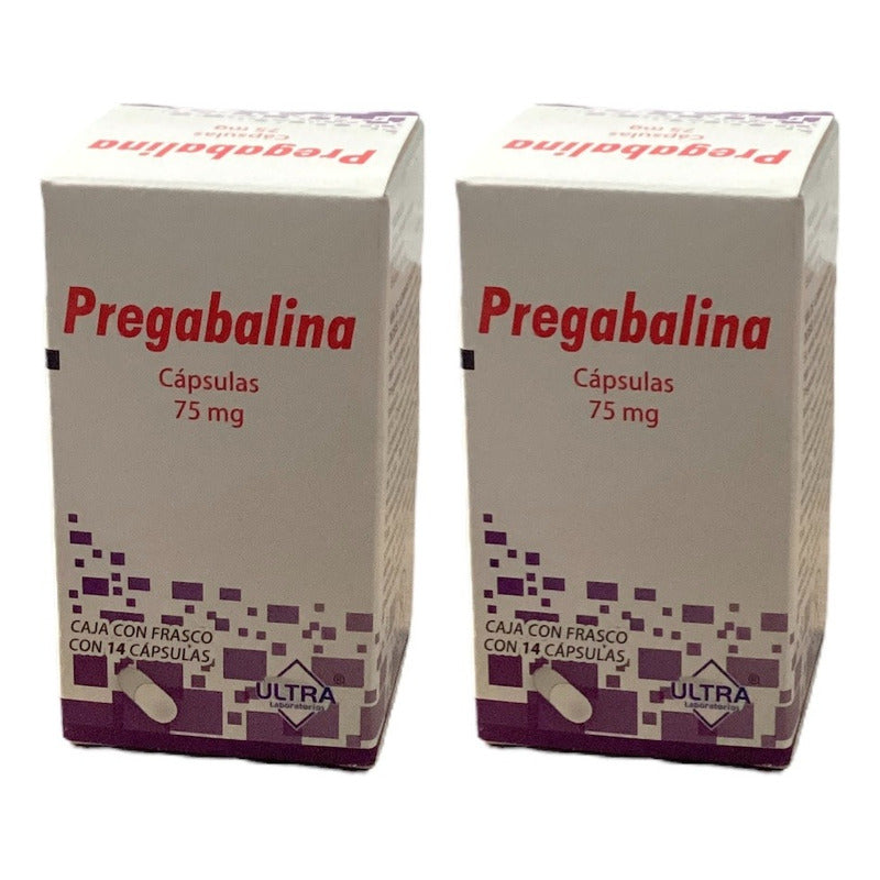 2 Cajas Pregabalina Capsulas 75 Mg Con 14 Cu