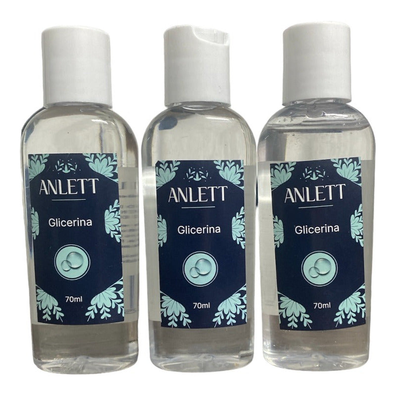 Tres Glicerinas Natural 100% Pura Anlett De 70ml