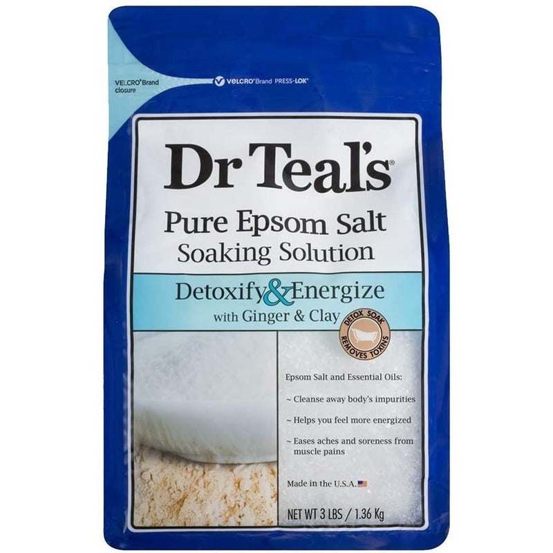 Sal Epsom Pura Dr Teals Sales Para Tina Ginger & Clay 1.36kg Fragancia Jengibre