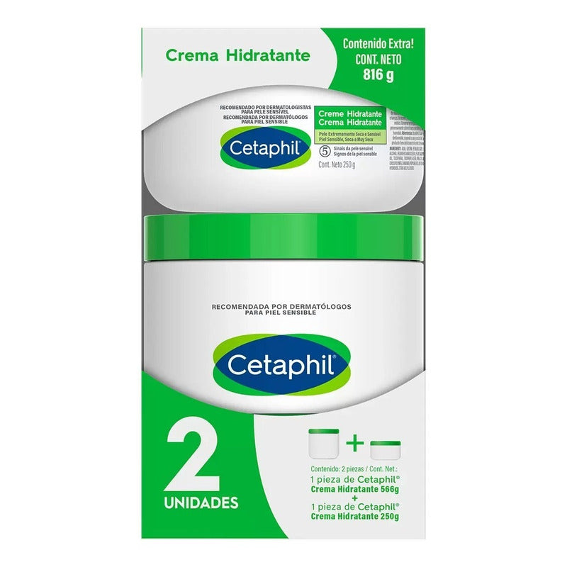 Cetaphil, Paquete Crema Hidratante 566g + 250g (piel Seca)