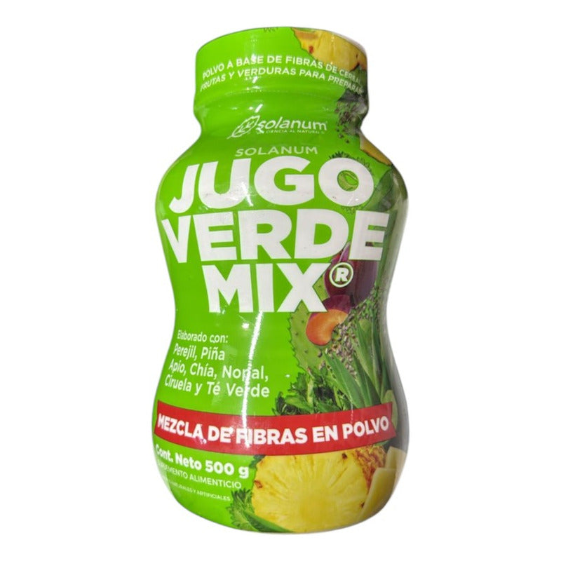 Jugo Verde Mix Fibra Para Mezclar En Polvo 500 Grs Solanum