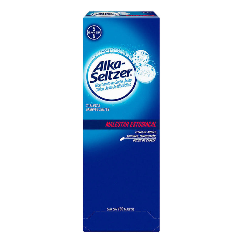 Alka-seltzer Tableta Efervescente 0.324 G/1.976 G/1 G, 100 Tabletas