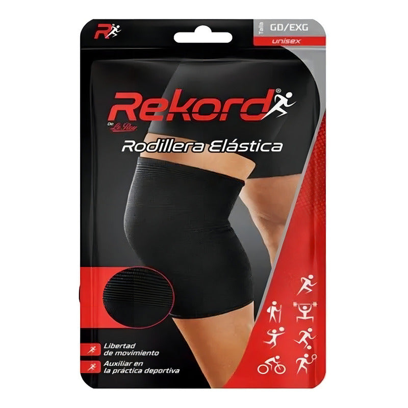 Rekord Rodillera Elástica Grande Color Negro Talla G/exg