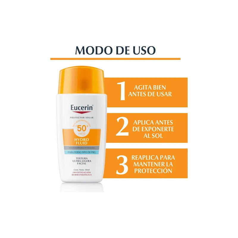 Eucerin Protector Solar Fps50 Hydrofluid Textura Ligera 50ml