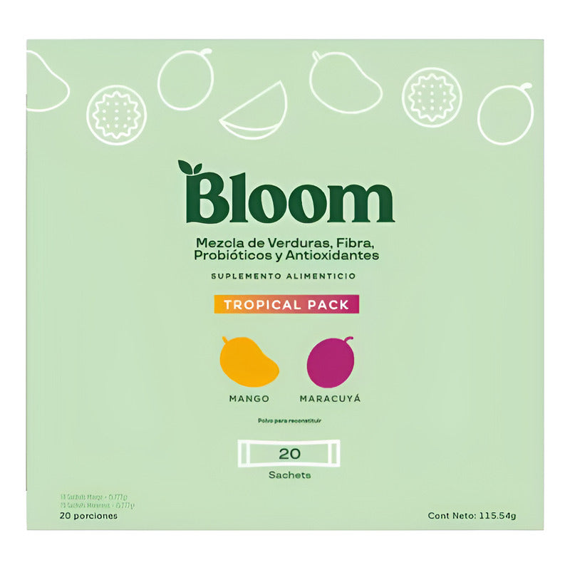 Bloom Tropical Pack 20 Sobres Suplemento Alimenticio - Tropical