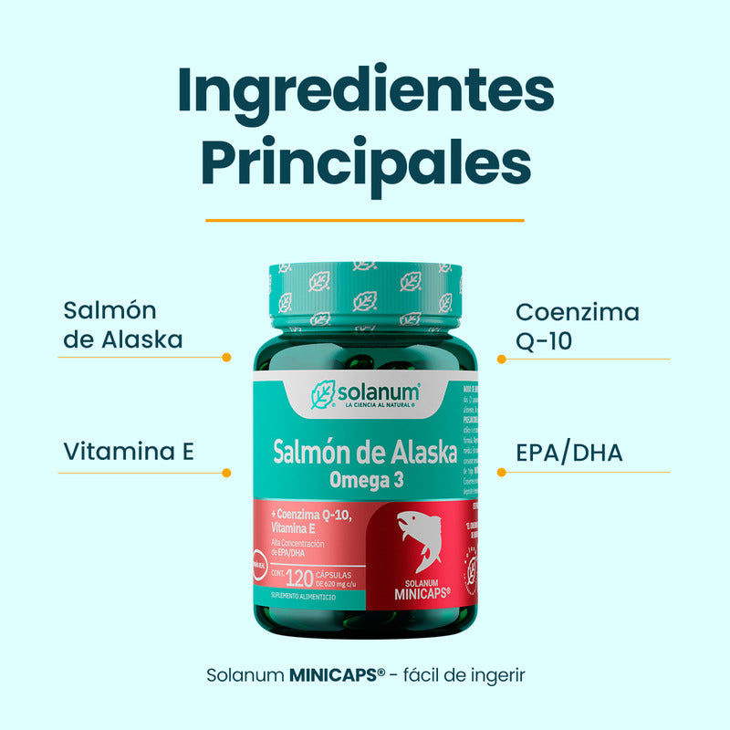 Solanum Omega 3 Salmón De Alaska+vit.e &coq-10 120mincap Sfn Sabor Sin Sabor
