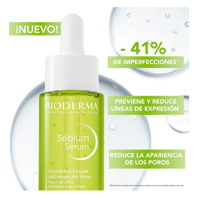 Bioderma Sébium Sérum Ultra Ligero, Regula Sebo Y Suaviza Poros, 30 Ml