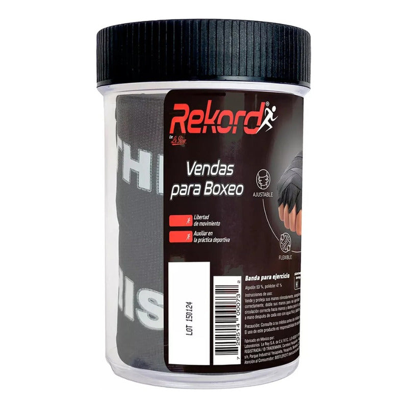 Par De 2 Vendas Deportivas Rekord Para Box, Mma, Muay Thai Negro