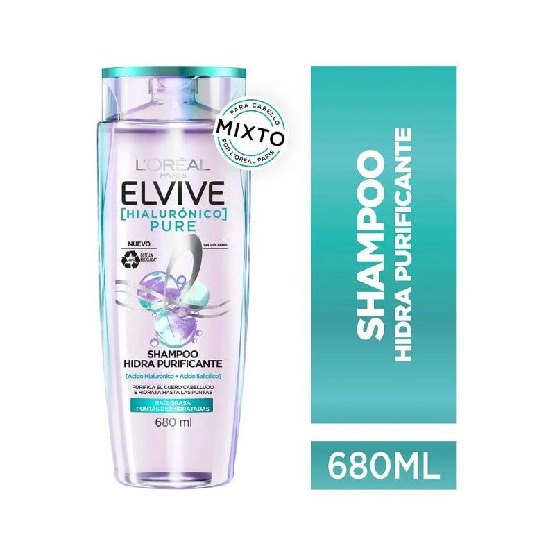 Shampoo Elvive Hidra Hialurónico Pure 680ml