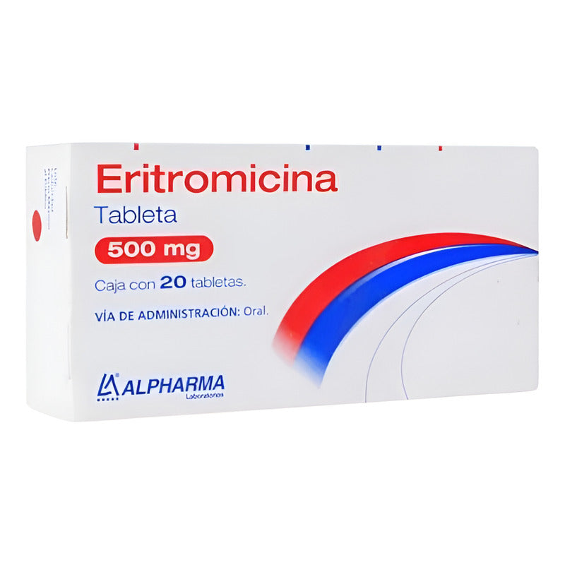 Eritromicina 500mg Caja Con 20 Tabletas