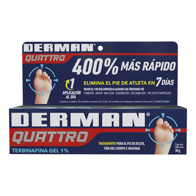 Derman Quattro Gel 1 G/100 G, 1 Tubo 30 G