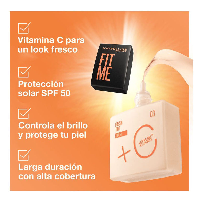Maybelline Base Fit Me Fresh C 30ml Con Protector Solar Beige 05