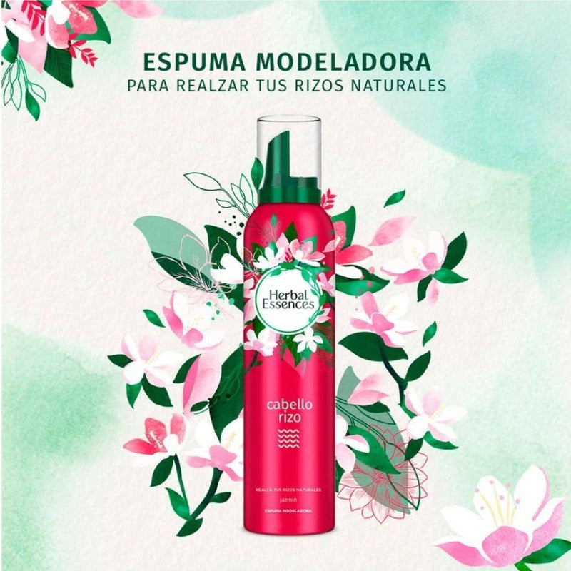 Espuma Modeladora Mousse Herbal Essences Jazmín 4 Pzas 200gr