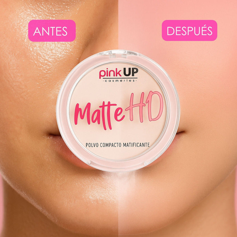 Pink Up, Polvo Compacto Hd, Matificante, Pieles Mixtas Color Transparente